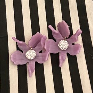 Lele Sadoughi Purple Floral Earrings